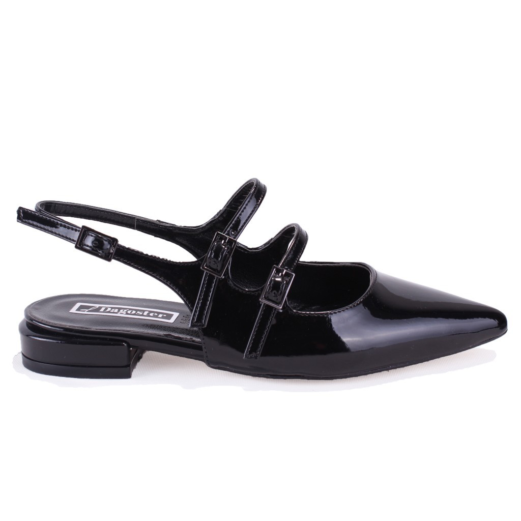 Dagoster  Dza07-72561 Siyah Rugan Topuklu Klasik Kadın Ayakkabı