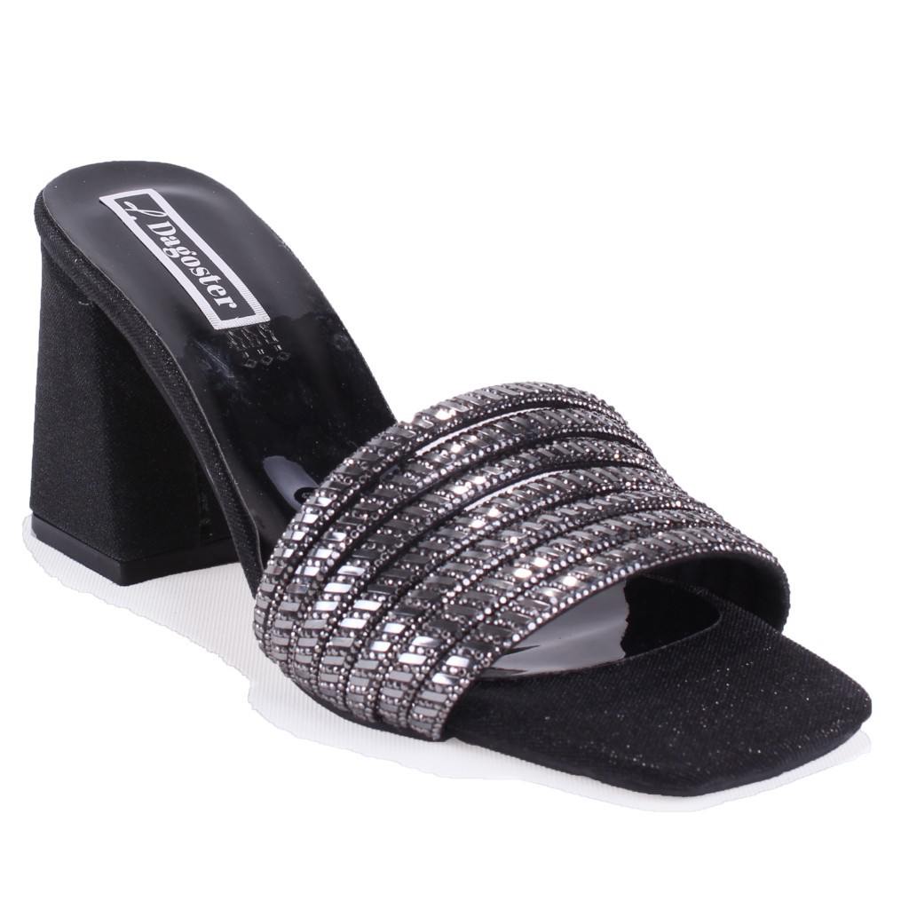 Dagoster  Dza07-1284108 Siyah Topuklu Abiye Kadın Terlik