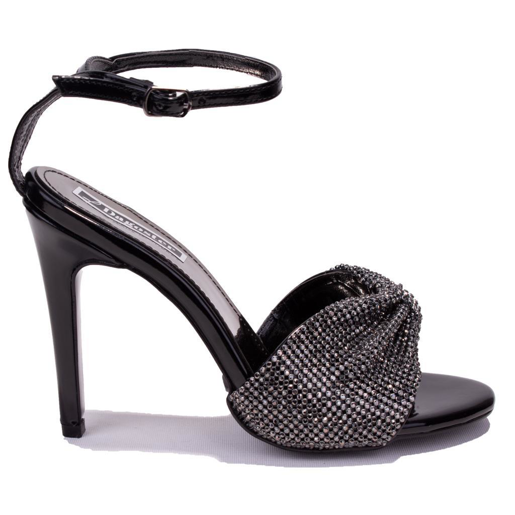 Dagoster  Dza07-1240925 Siyah Ayna Taşli Abiye Topuklu Kadin Ayakk