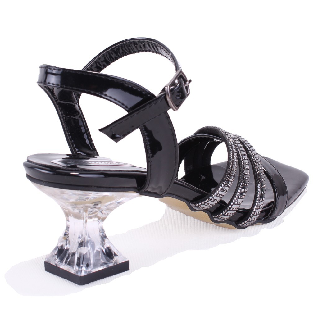 Dagoster  Dza07-1284055 Siyah Rugan Şeffaf Topuklu Abiye Kadin Aya