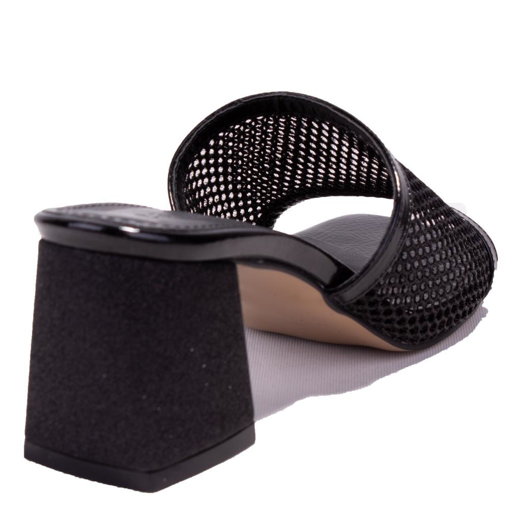 Dagoster  Dza07-1221106 Siyah Rugan Klasik Topuklu Kadın Terlik