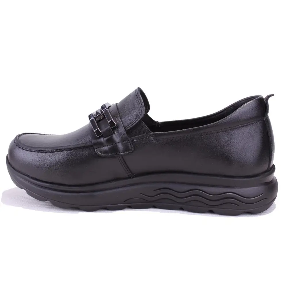 Dagoster DZA32-314 Siyah Ortopedik Günlük Deri Kadın Ayakkabı