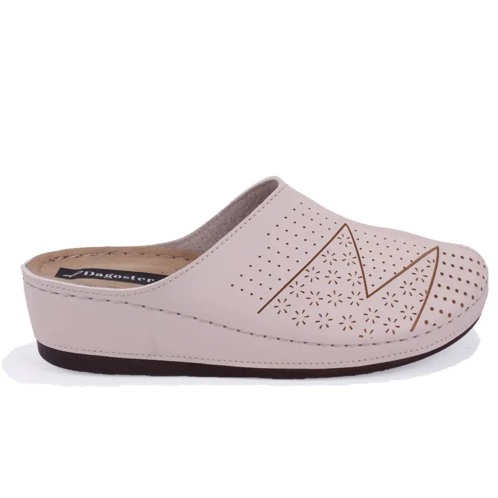 Dagoster DZA37-1803 Bej Günlük Ortopedik Burun Kapalı Kadın Terli