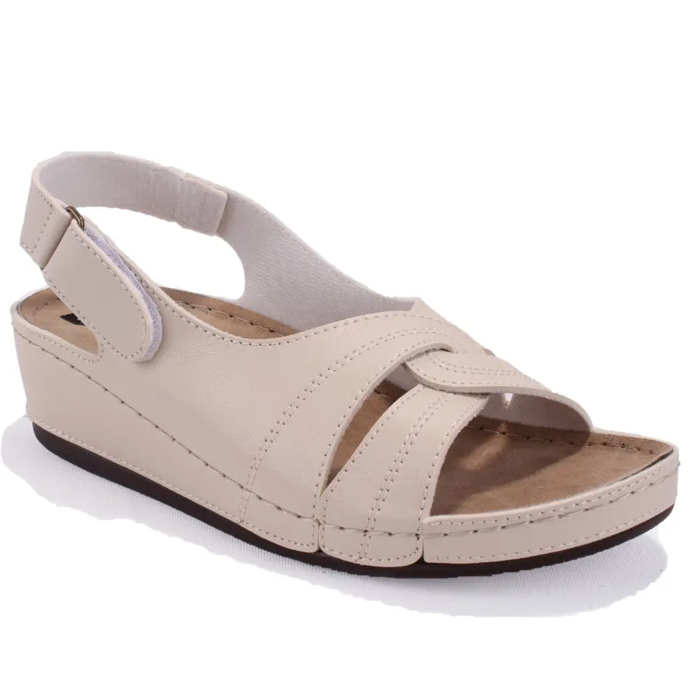 Dagoster DZA37-1817 Bej Günlük Ortopedik Kadın Sandalet Dagoster DZA37-1817 Bej Günlük Ortopedik Kadın Sandalet