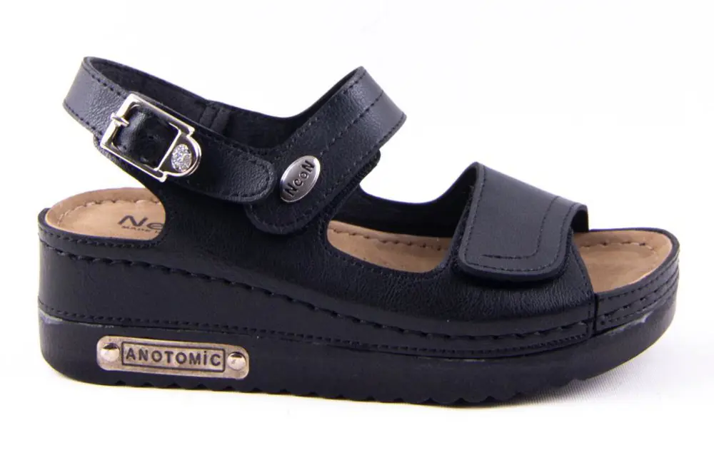 Dagoster DZA37-3014 Siyah Günlük Ortopedik Kadın Sandalet