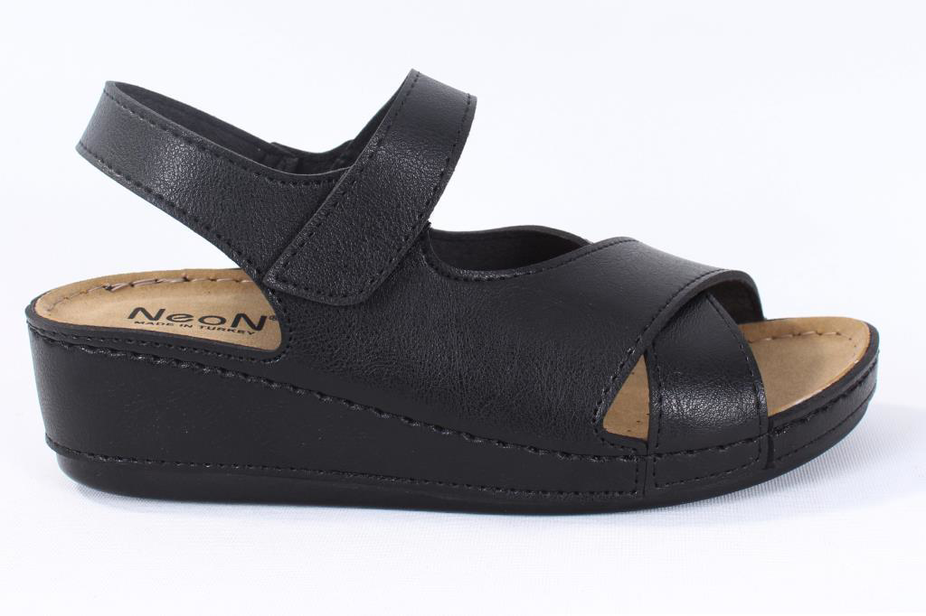 Dagoster  Dza37-1810 Siyah Günlük Ortopedik Kadın Sandalet