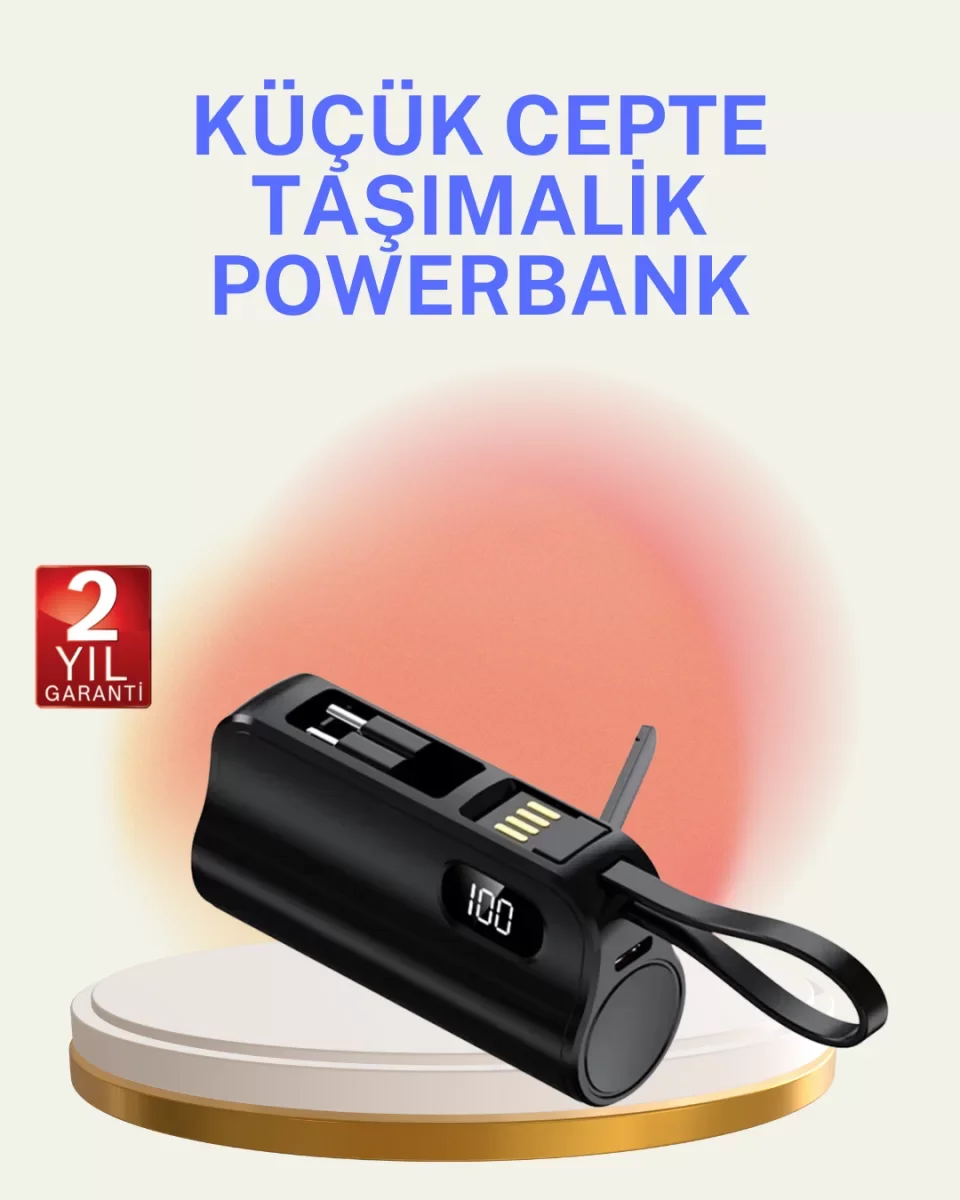 Dahili Konektörlü 20W Hızlı Şarj Mini Taşınabilir Powerbank - Lisinya Dahili Konektörlü 20W Hızlı Şarj Mini Taşınabilir Powerbank - Lisinya