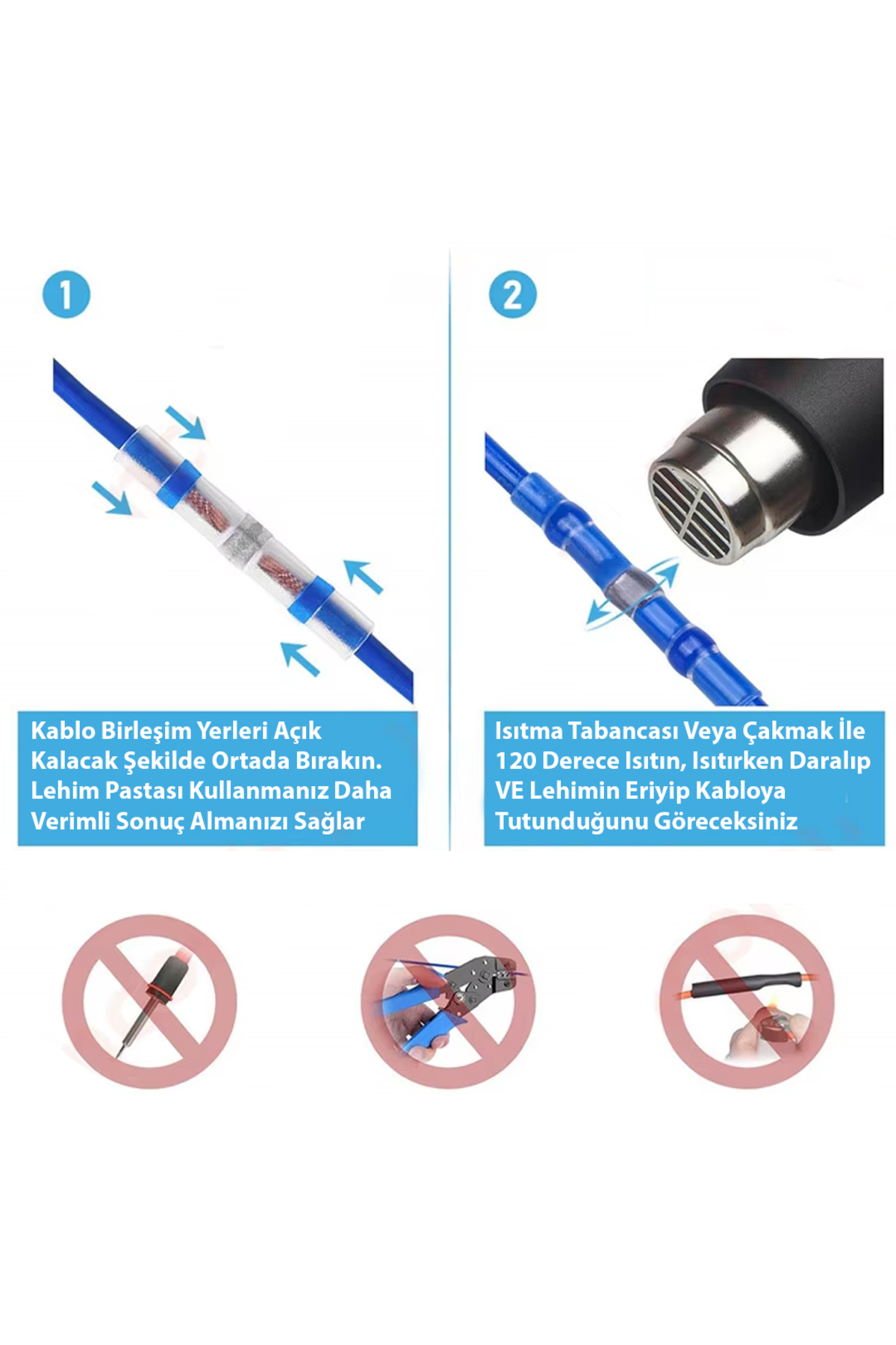 DAHİLİ LEHİMLİ MÜHÜR MAKARON 300 ADET 4 BOY ISIYLA DARALAN KABLO