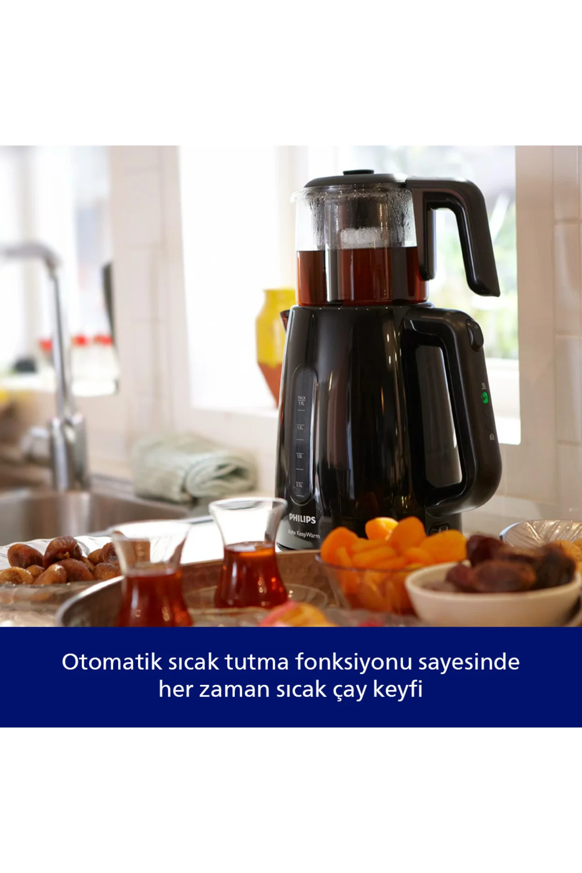 Daily Collection Çay Makinesi, 1700W, 1,9 Lt Su Isıtıcısı, Otomatik Sıcak Tutma, HD7301/00