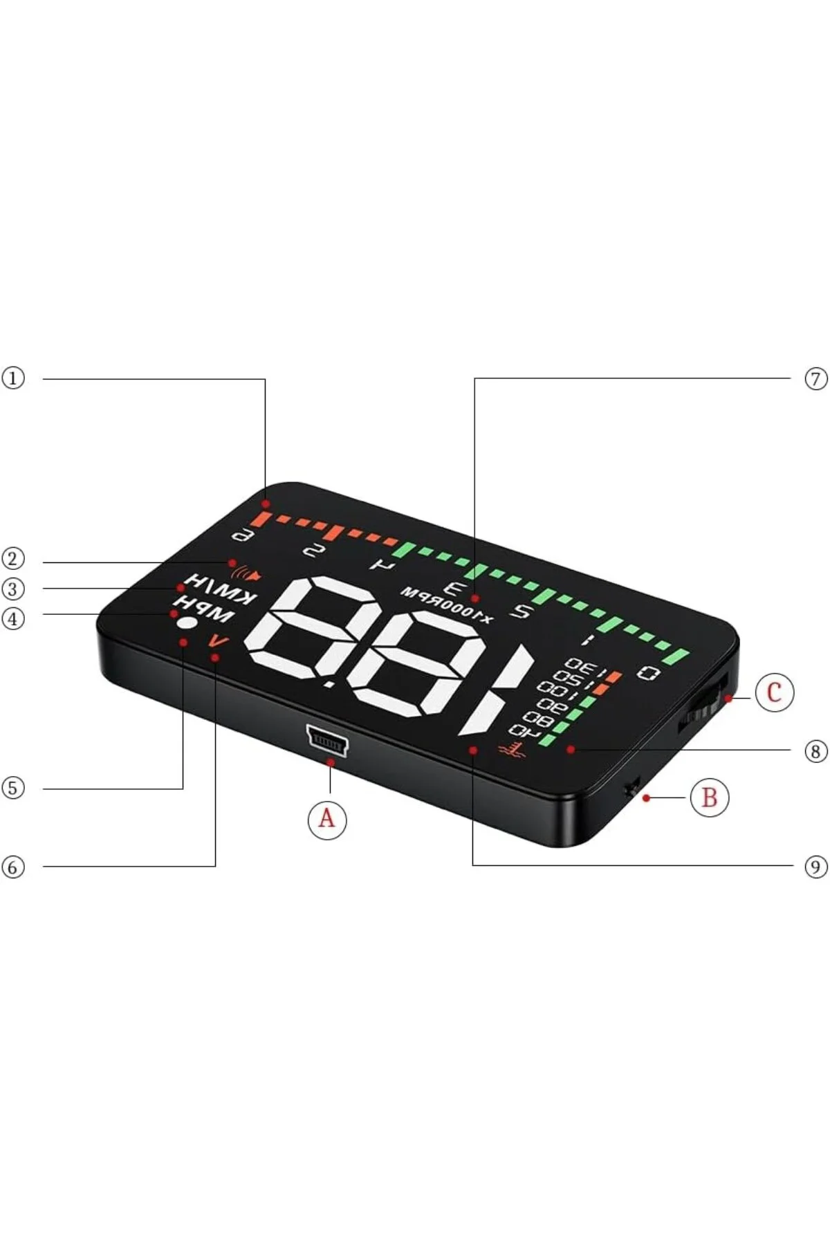 DailyTech G10 Otomatik Hud Ekran Araba Projektör Alarmı Hız Göste