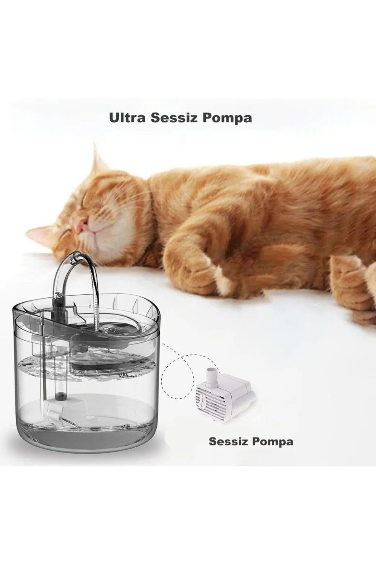DailyTech Otomatik PET Kedi Köpek Su Çeşmesi Sebil Musluk