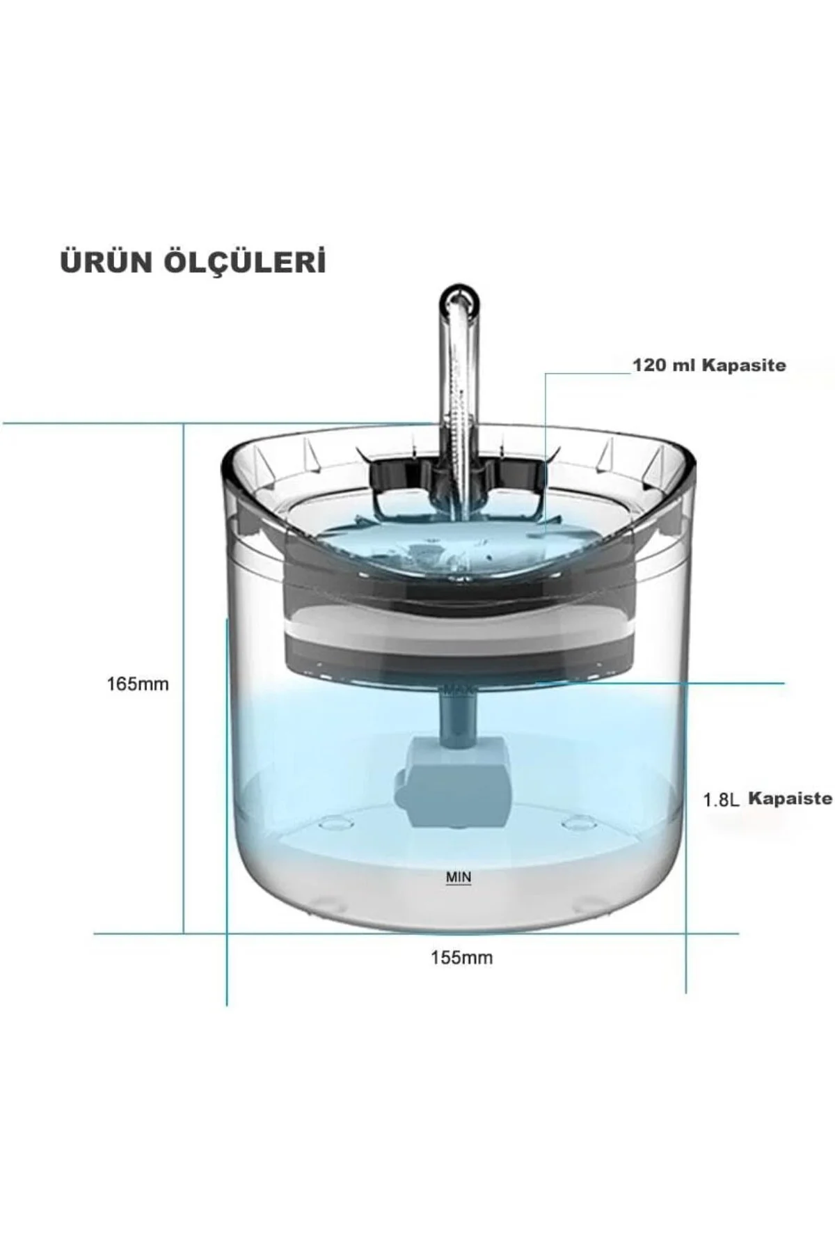 DailyTech Otomatik PET Kedi Köpek Su Çeşmesi Sebil Musluk