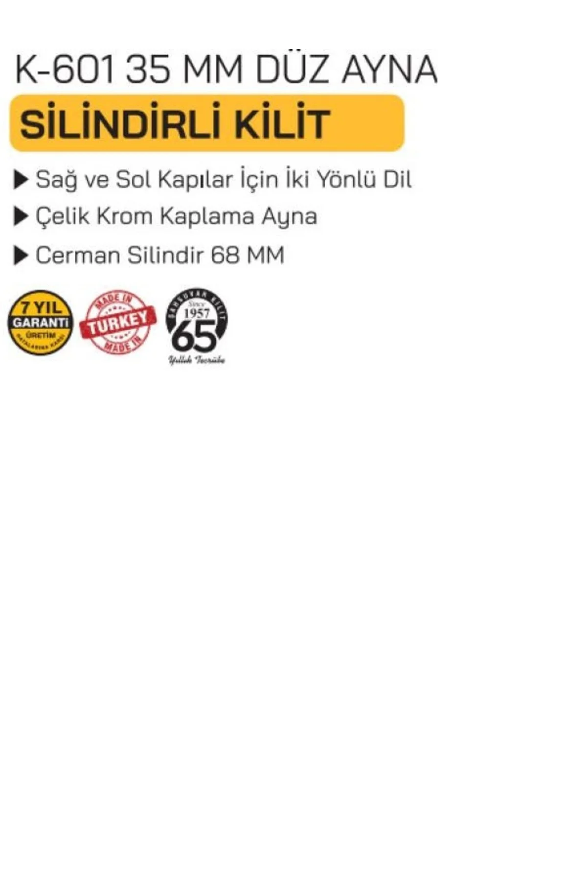 DAİRE KİLİDİ 35MM DÜZ AYNA Fiyatı, Yorumları ve Özellikleri