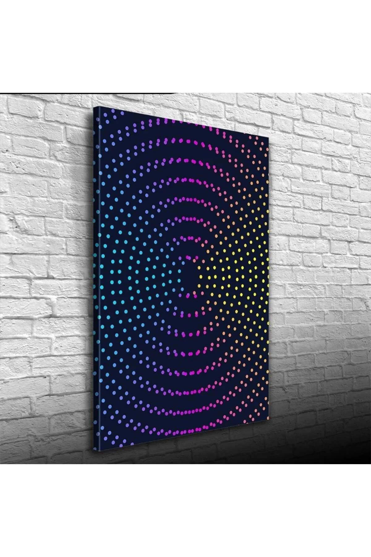 Dairesel sıralı Renkli Noktalar Kanvas Tablo 50 x 70