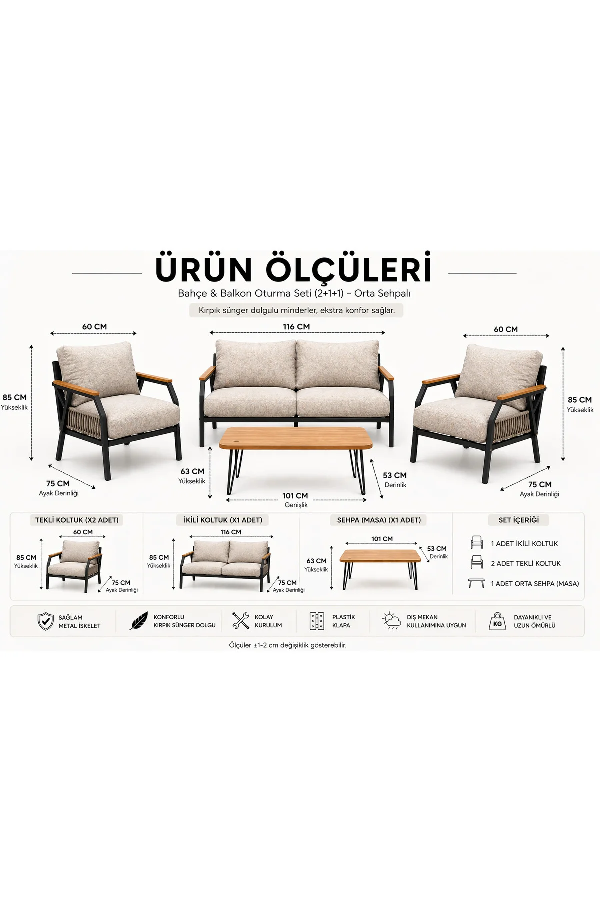 Daisy Antrasit 211 Masalı Örgülü Açık Gri Fermuarlı BahçeBalkon T