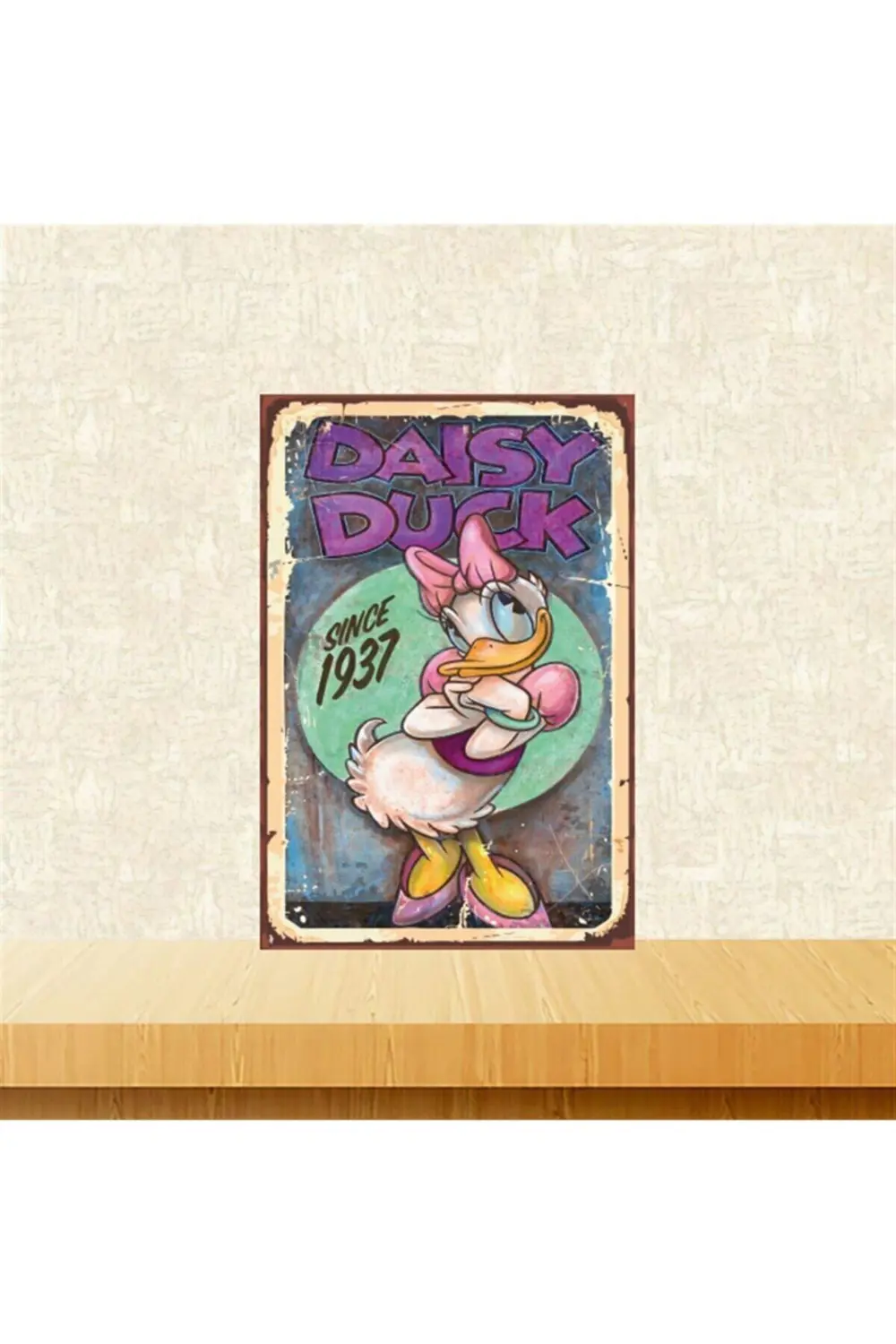 Daisy Duck 20-30 Cm Retro Ahşap Tablo Tkfx5152