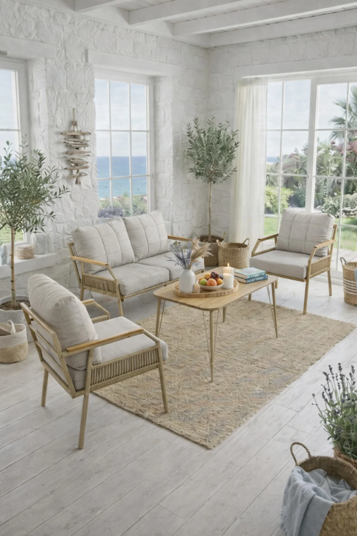 Daisy Makrome Örgülü 211 Masalı Gri Balkon & Bahçe Mobilyası Seti