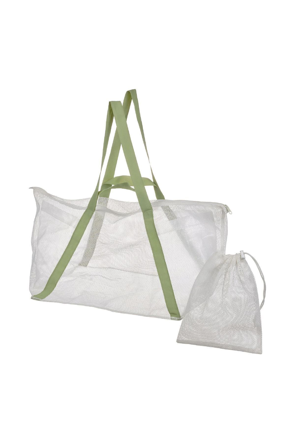 İkea Dajlien Çanta,  Beyaz, 50X36x39 Cm/40 Lt Plaj Spor Çantasi