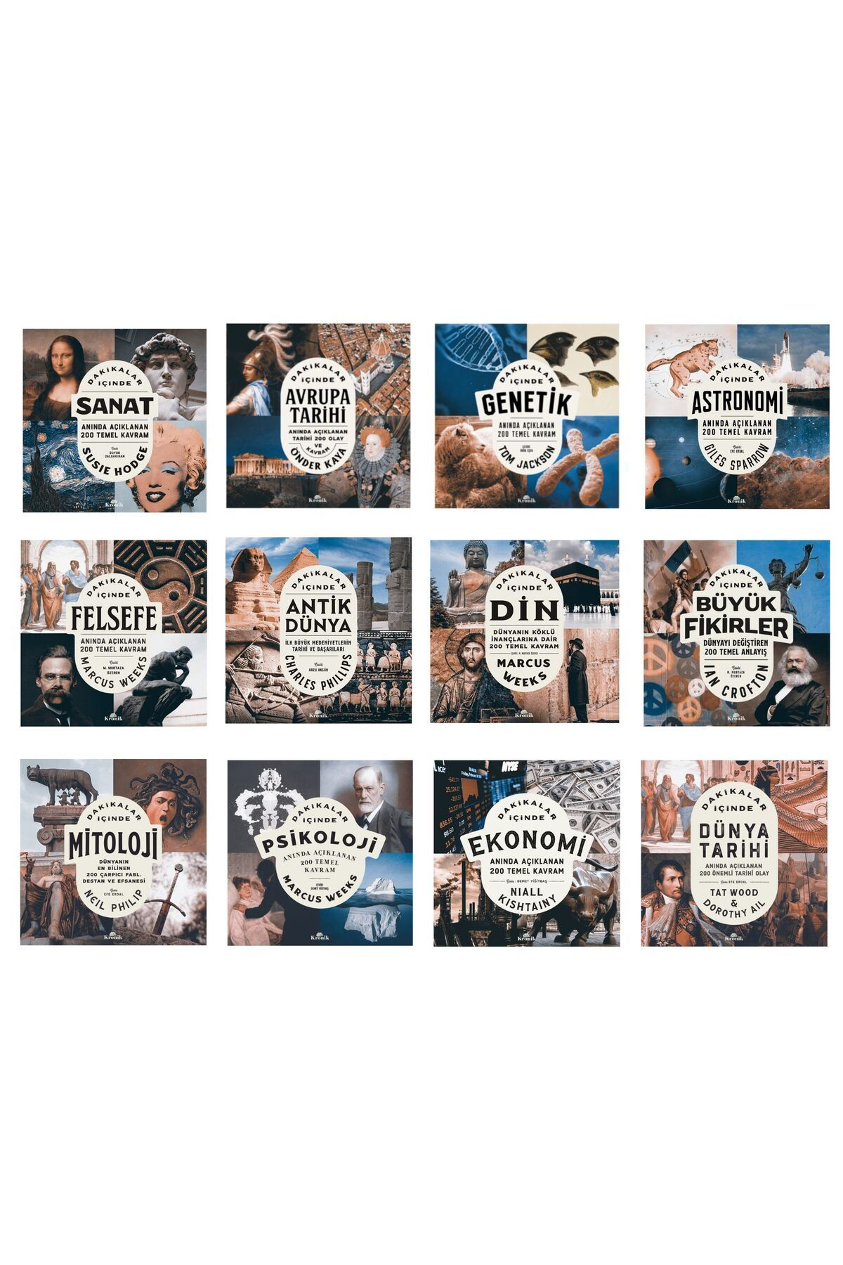 Kronik Kitap Dakikalar İçinde Serisi 12 Kitap Astronomi-Genetik- Sanat-Avrupa 
