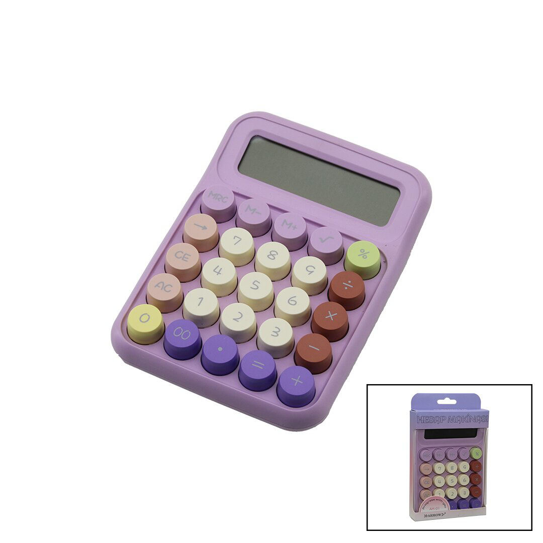 Just Cheap Store Daktilo Tuş Modeli  12 Haneli Hesap Makinesi Mix Renkli  Pilli  1