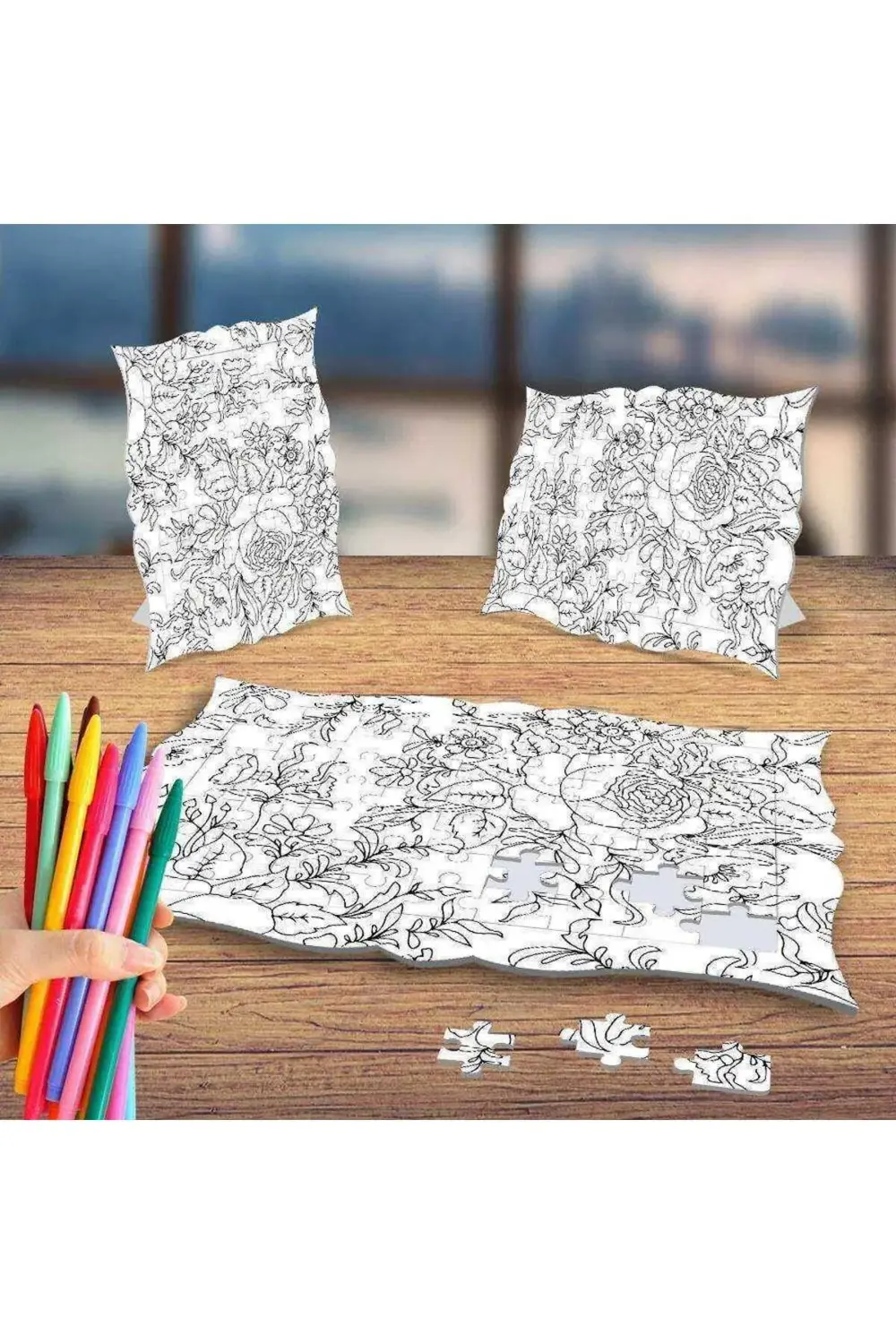 Dalda Çiçekler Mandala Büyüklere Boyama Antistress Puzzle Tablo