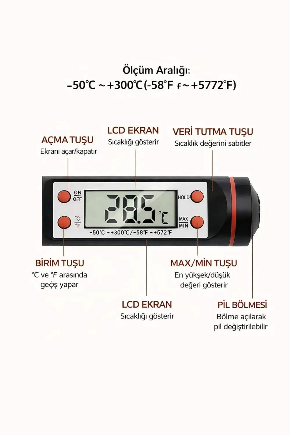 Daldırma Tipli Süt Mama Yoğurt Çorba Mayalama Dijital Mutfak Gıda