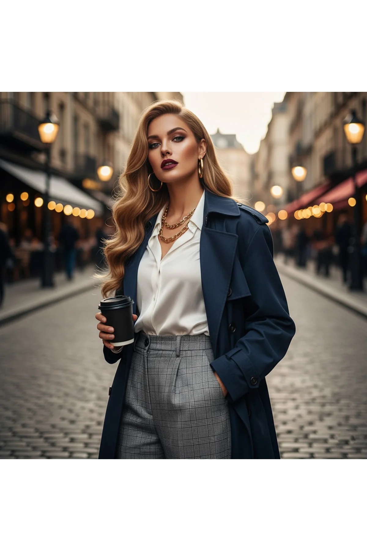 Dalgalı Front Lace Gerçek Tül Peruk / Sıcak Karamel / 70/75cm