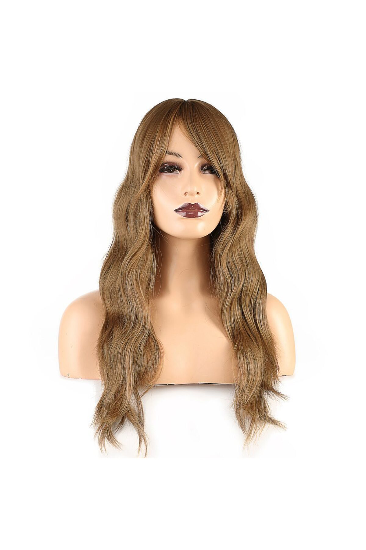 Nlb Ticaret Dalgalı Perçemli Fiber Sentetik Orta Boy Peruk / Bebek Kumralı