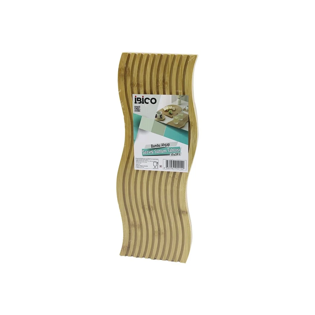 Dalgalı Şekilli - Kanallı  Çift Taraf=düz - Kanallı Ahşap Bambu Servis Sunum Tahtası  17 X 39 X 1.5cm Bx40 Fiyatı, Yorumları ve Özellikleri