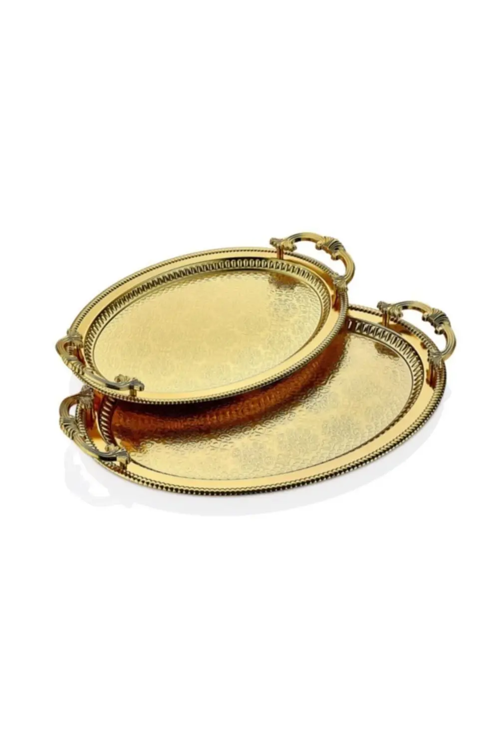 Dalgıç 2li Oval Gold Tepsi