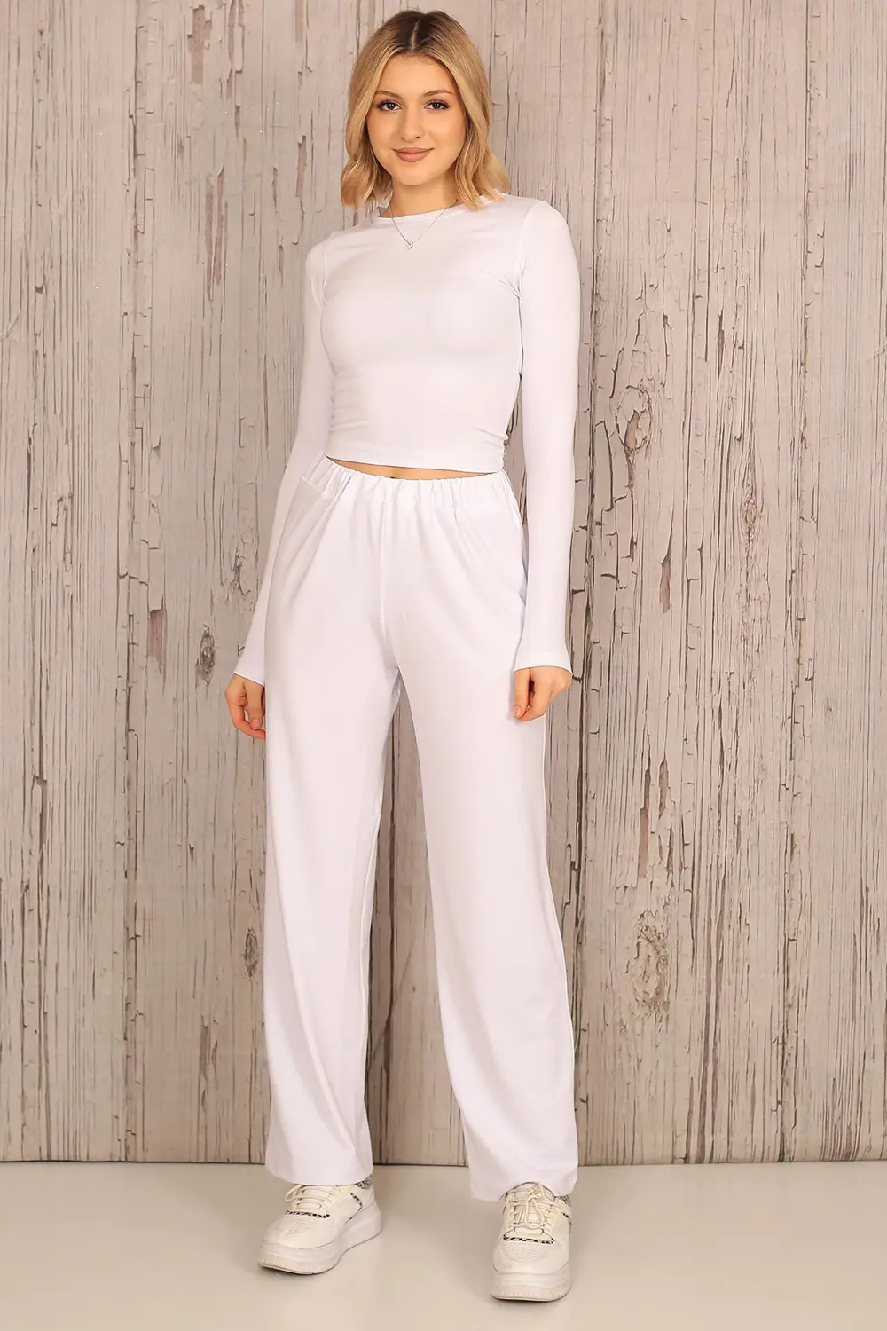 Dalgiç Kumaş Kadın Likralı Croplu Takım