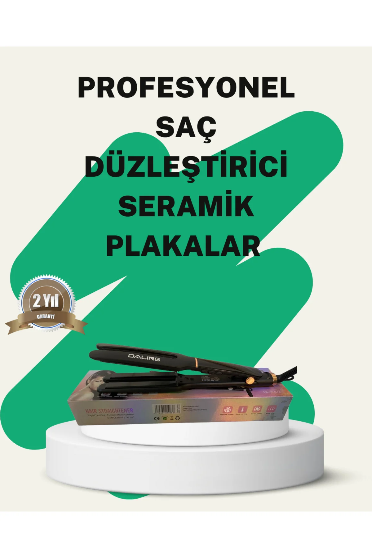 Daling Profesyonel Saç Düzleştirici Seramik Yüzey Tüm Saç Tipleri