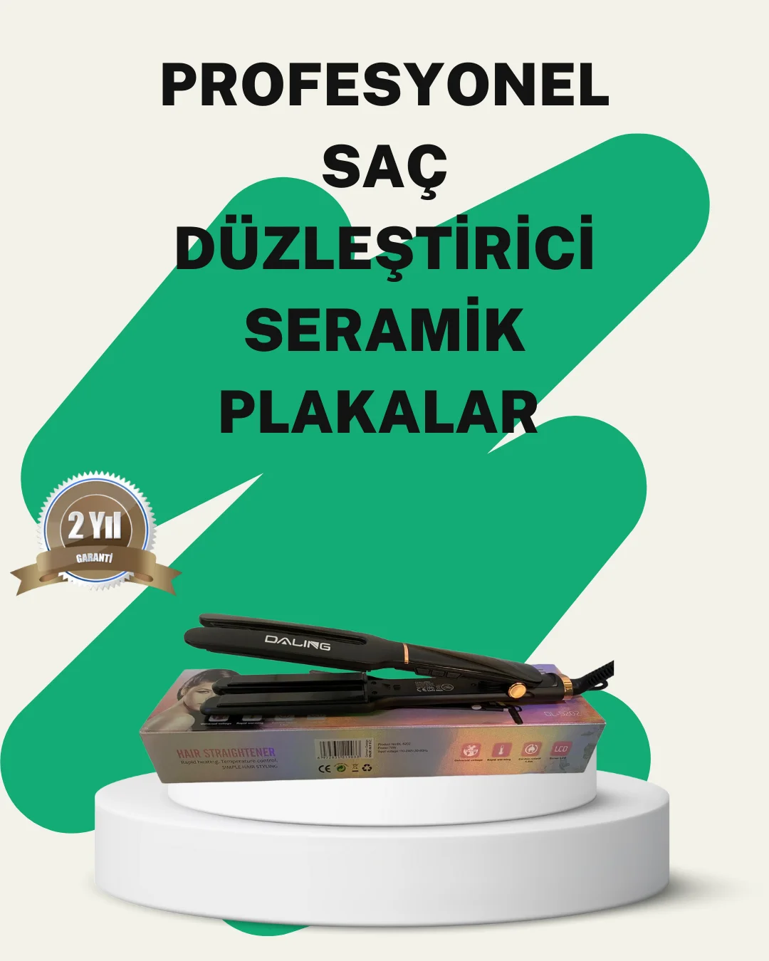 Daling Profesyonel Saç Düzleştirici Seramik Yüzey Tüm Saç Tipleri