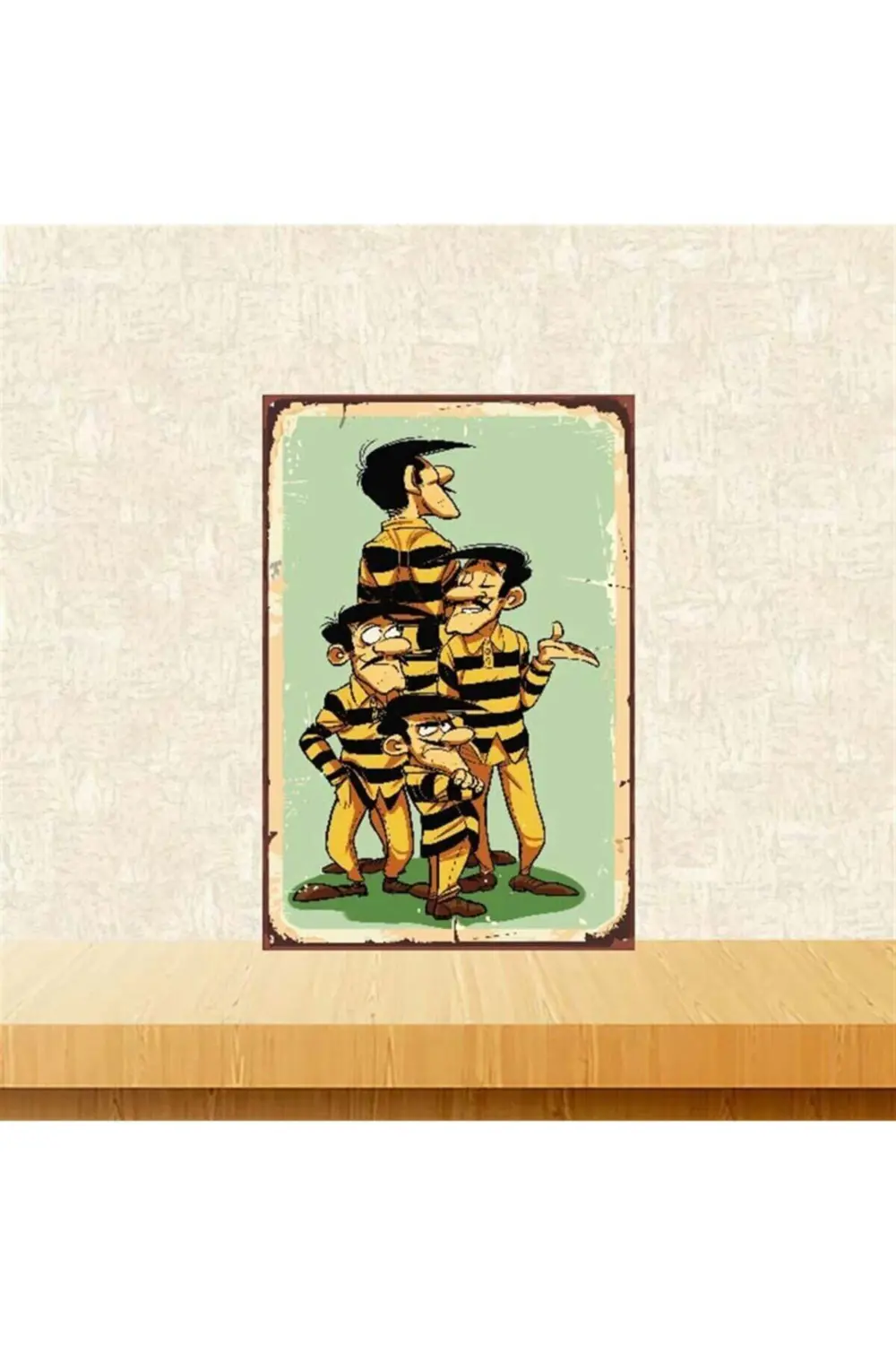 Daltonlar Tasarımlı 20-30 cm Retro Ahşap Poster