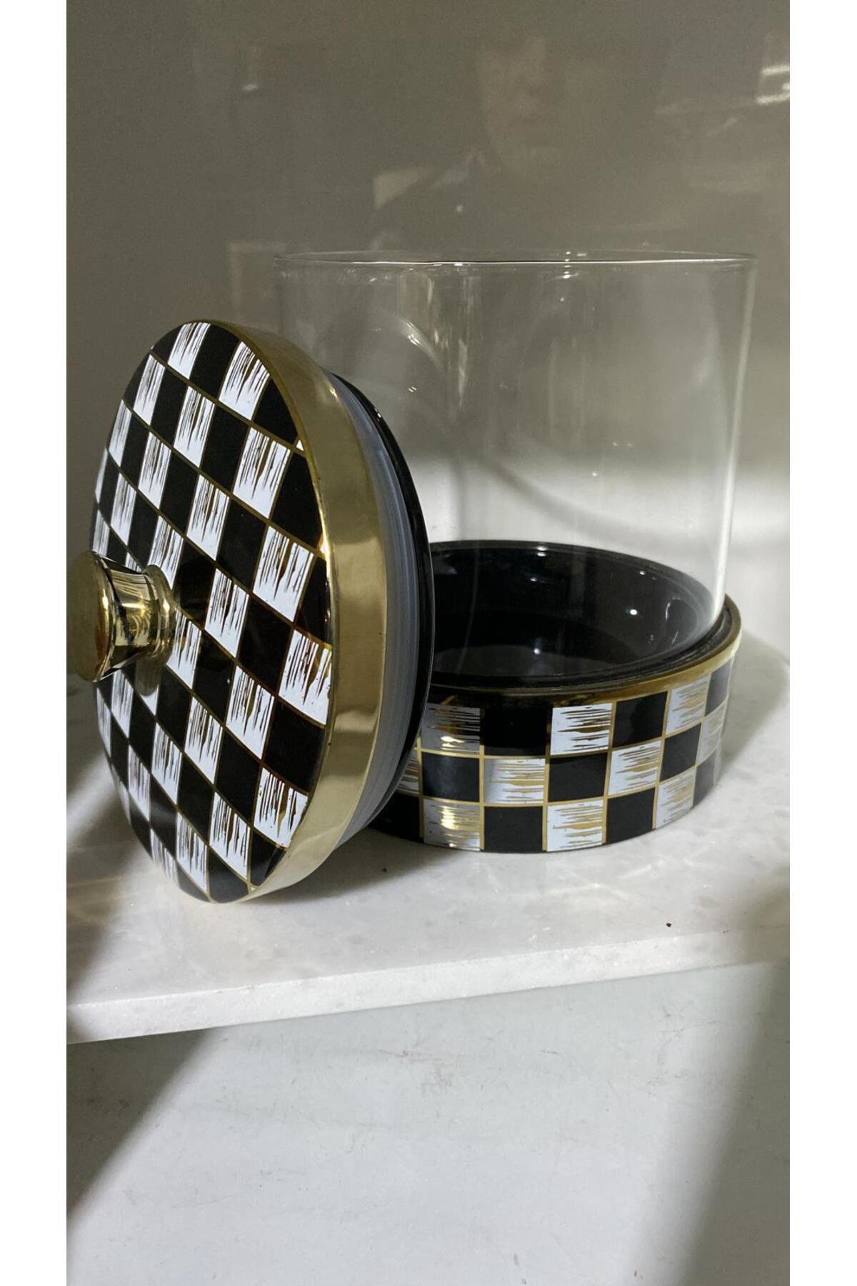 Elif Aksesuar Dama Desenli Baharat Kavanozu 20X14,5Cm