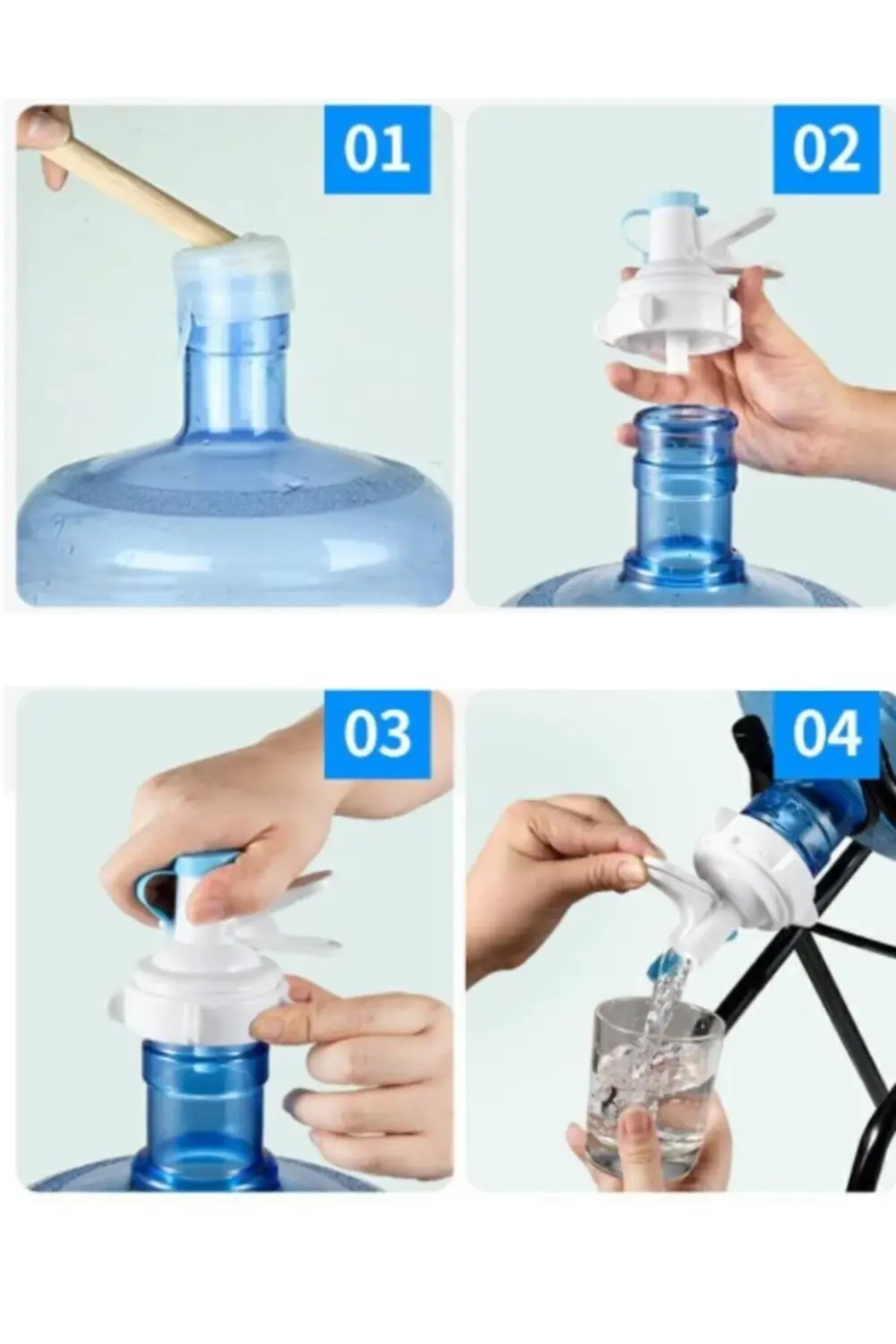 Damacana Musluk Başlığı ve Metal Ayak Stand Seti