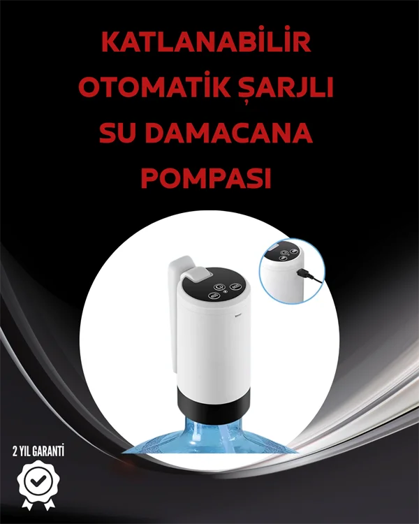 Damacana Üstü Akıllı Su Pompası | 3 Damacana Kullanım | 4W Güç | Micro USB Şarjlı | Katlanabilir & Taşınabilir Damacana Üstü Akıllı Su Pompası | 3 Damacana Kullanım | 4W Güç | Micro USB Şarjlı | Katlanabilir & Taşınabilir