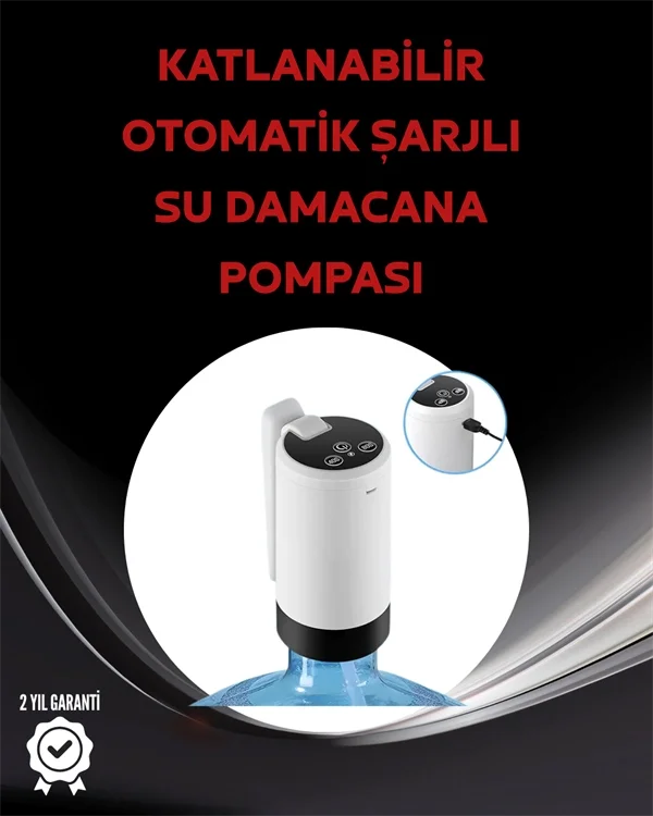 Damacana Üstü Akıllı Su Pompası | 3 Damacana Kullanım | 4W Güç | Micro USB Şarjlı | Katlanabilir &amp; Taşınabilir Fiyatı, Yorumları ve Özellikleri