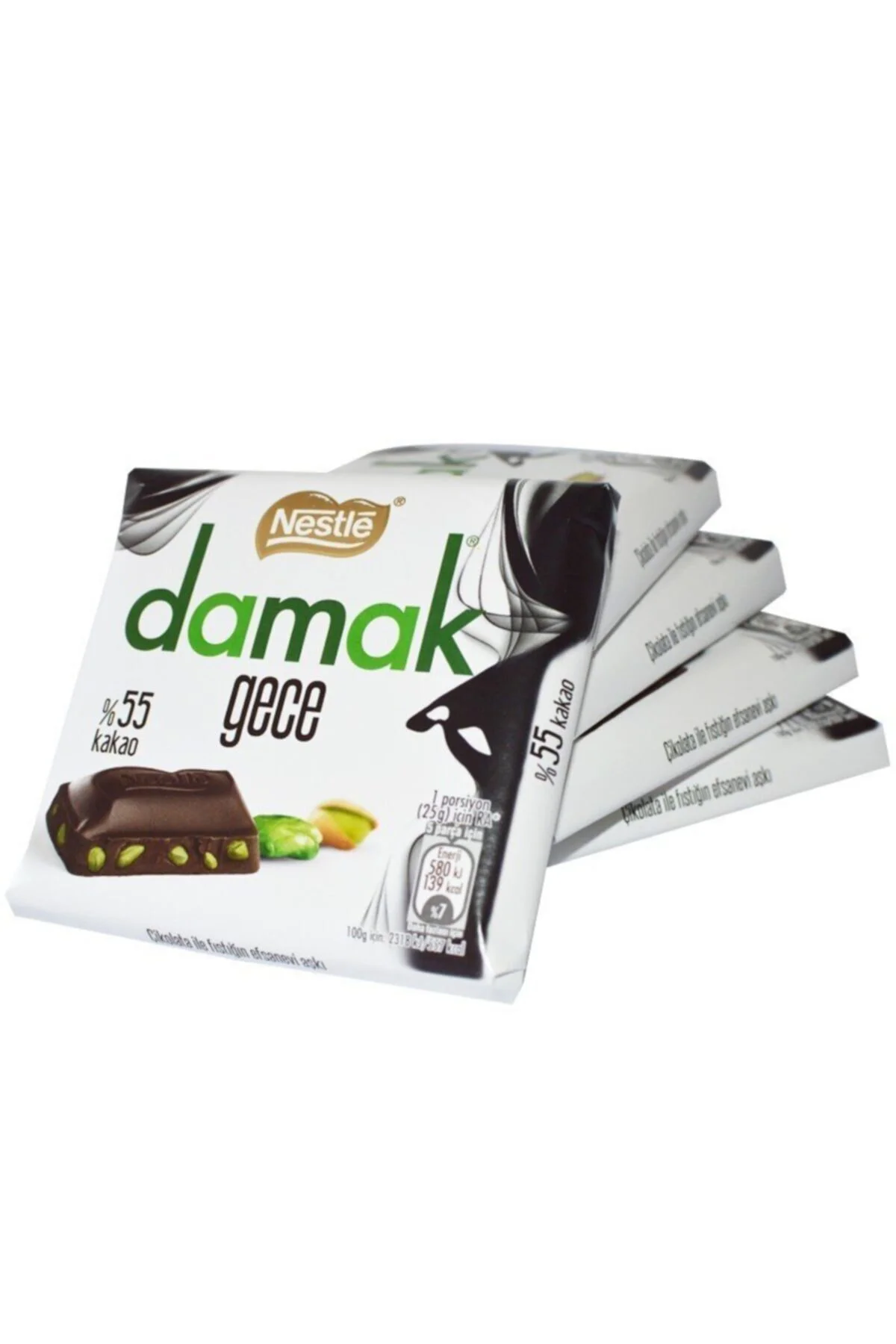 Damak Gece Antep Fıstıklı Bitter Çikolata 60 Gr 6'lı Paket