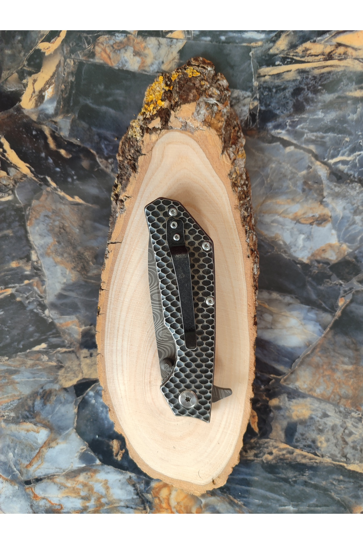 Damascus Çakı – 21 Cm Gümüş Metal Kabze