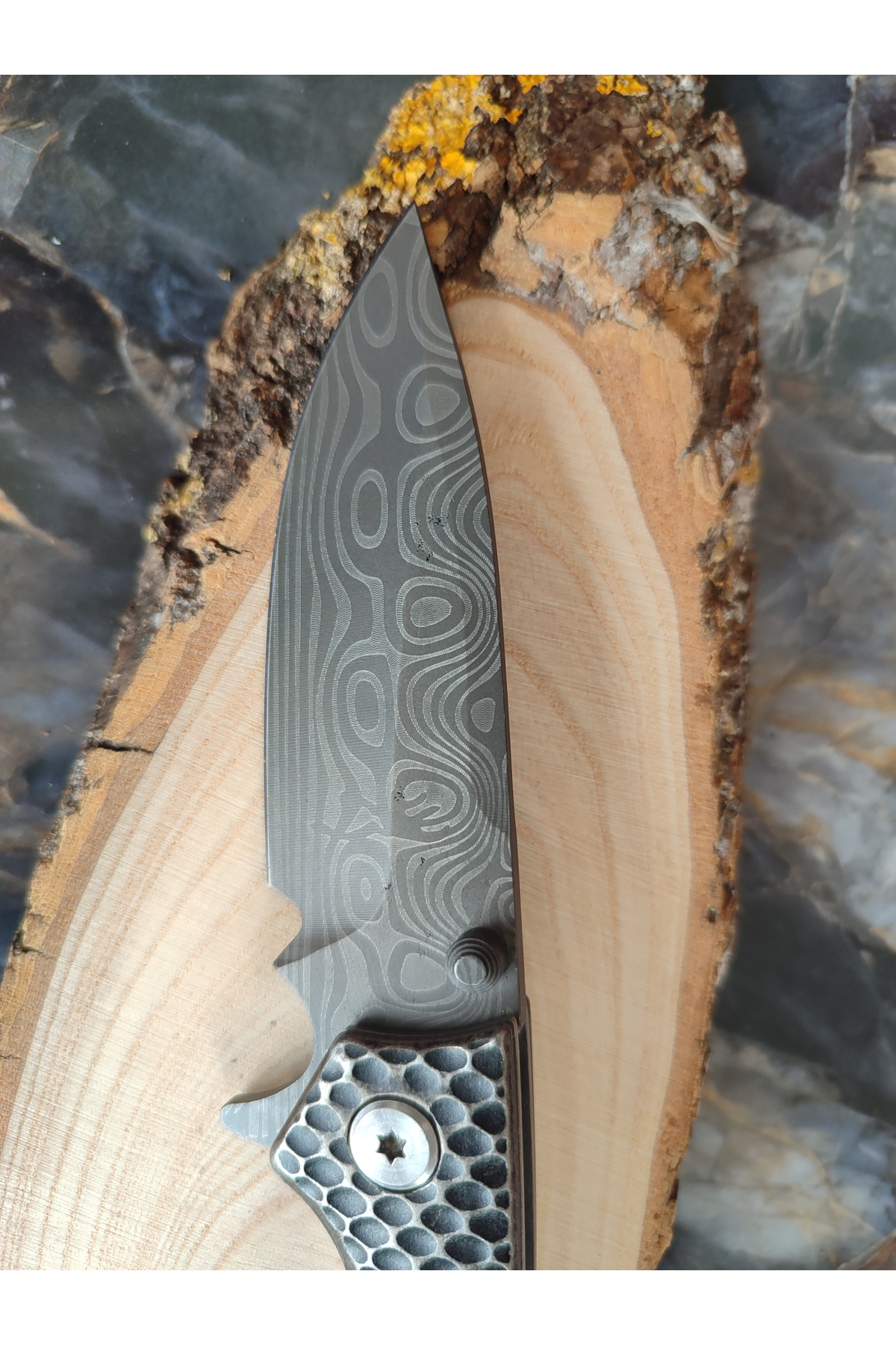 Damascus Çakı – 21 Cm Gümüş Metal Kabze