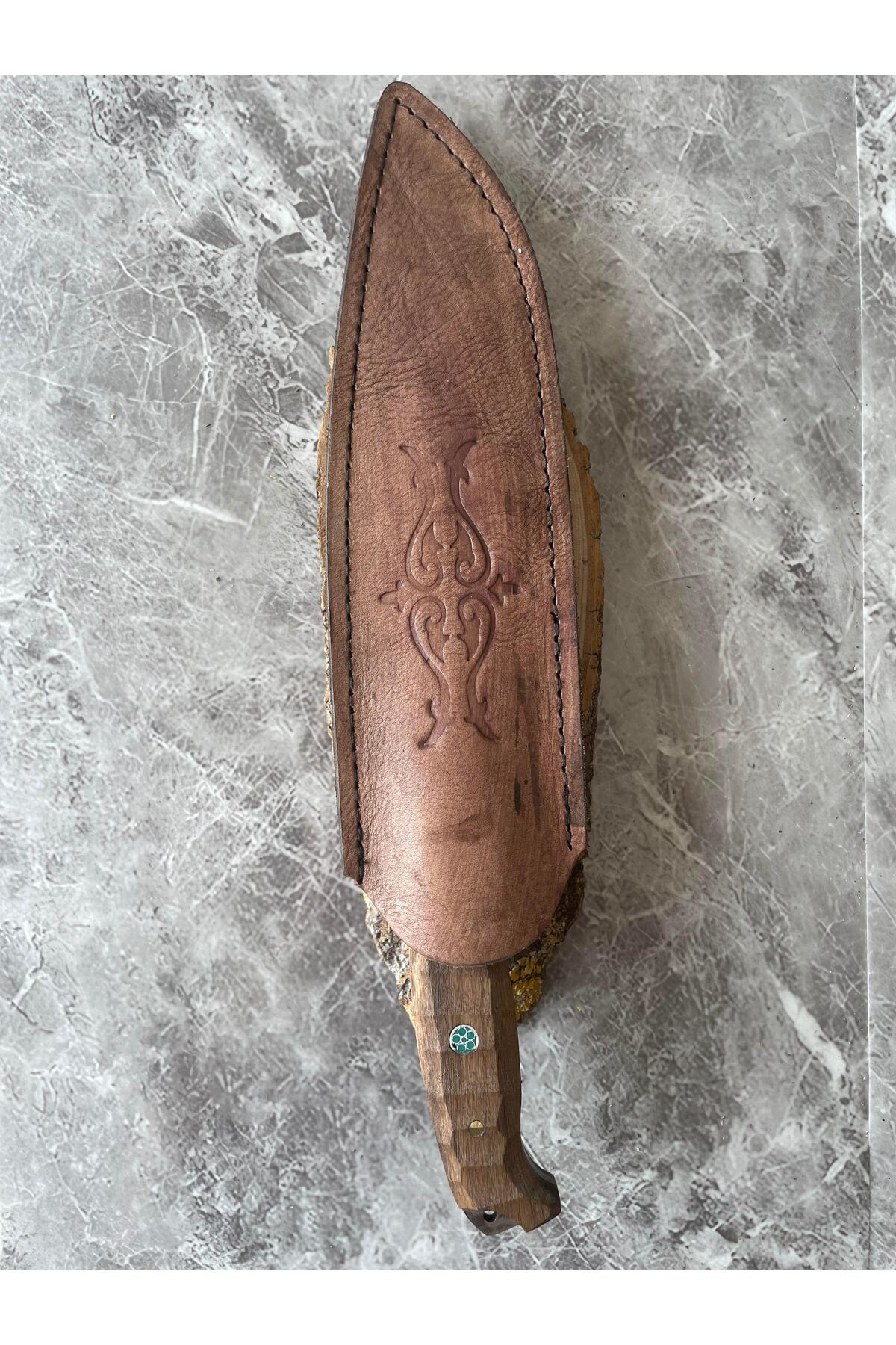 Damascus Desenli Kamp ve Av Bıçağı – Dramer Ceviz Kabze, Özel Kıl