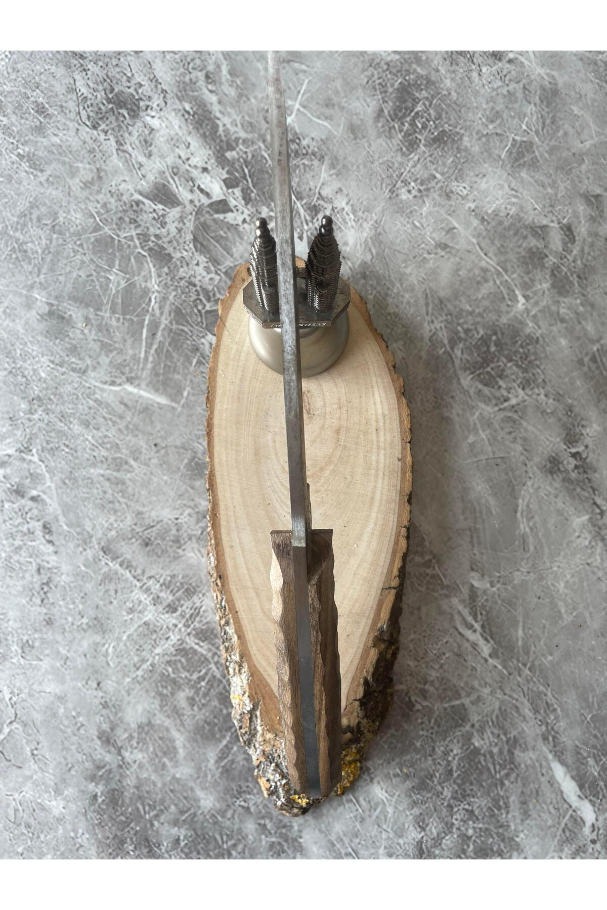 Damascus Desenli Kamp ve Av Bıçağı – Dramer Ceviz Kabze, Özel Kıl