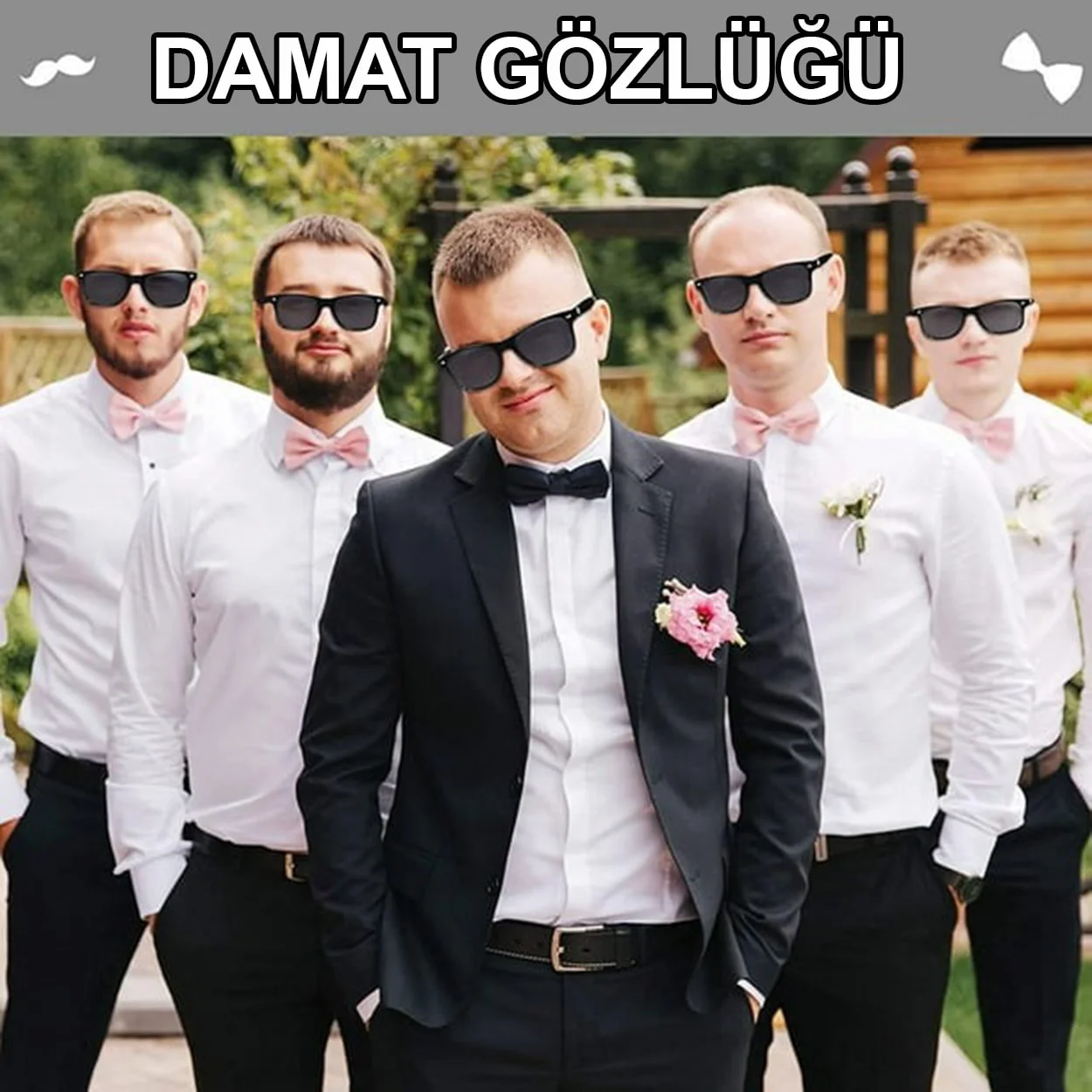 Damat Gözlüğü – Düğün & Bekarlığa Veda Aksesuarı | Retro Siyah Çerçeve