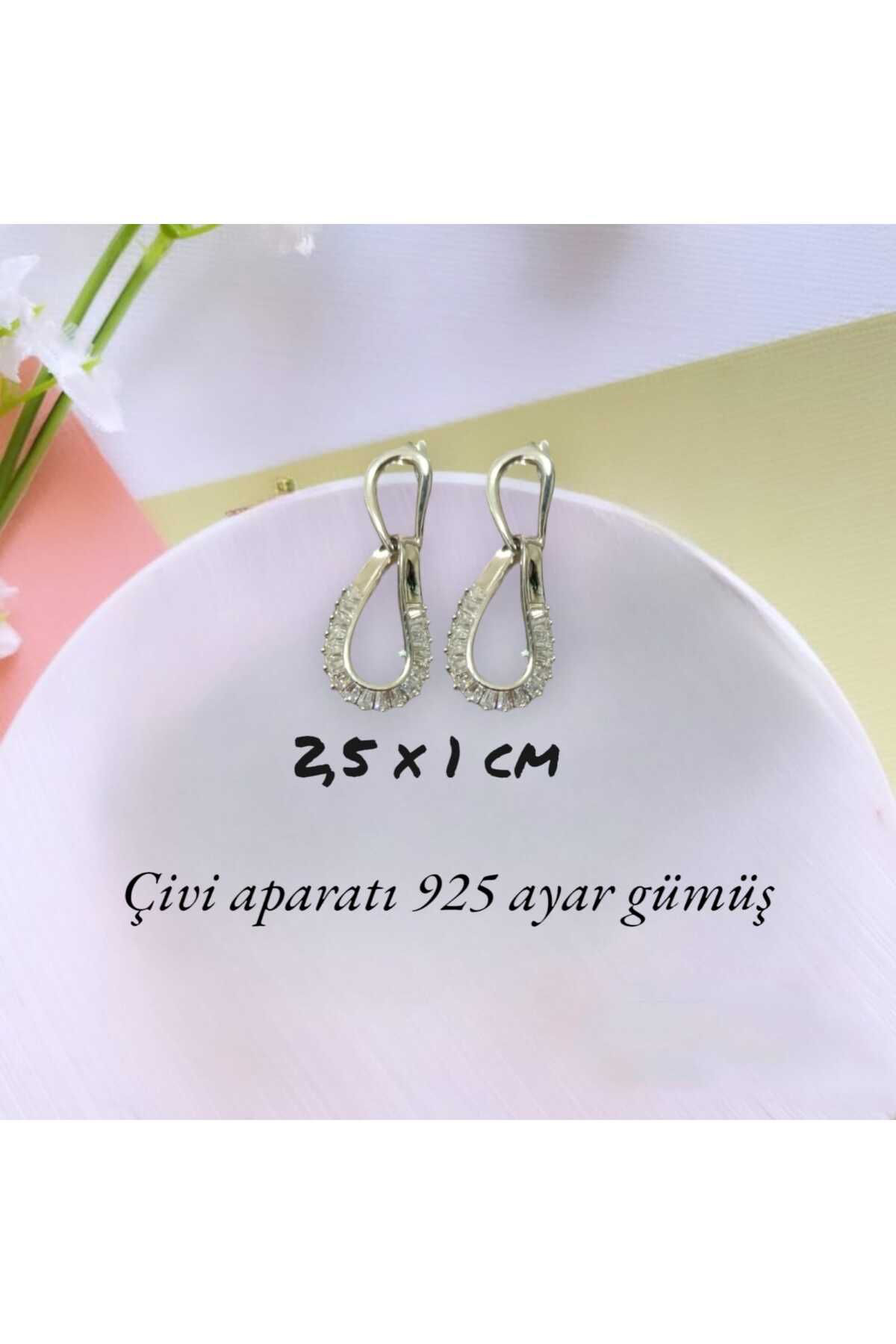 Dodemert Home Damla 925 Ayar Gümüş Zirkon Taşli Küpe