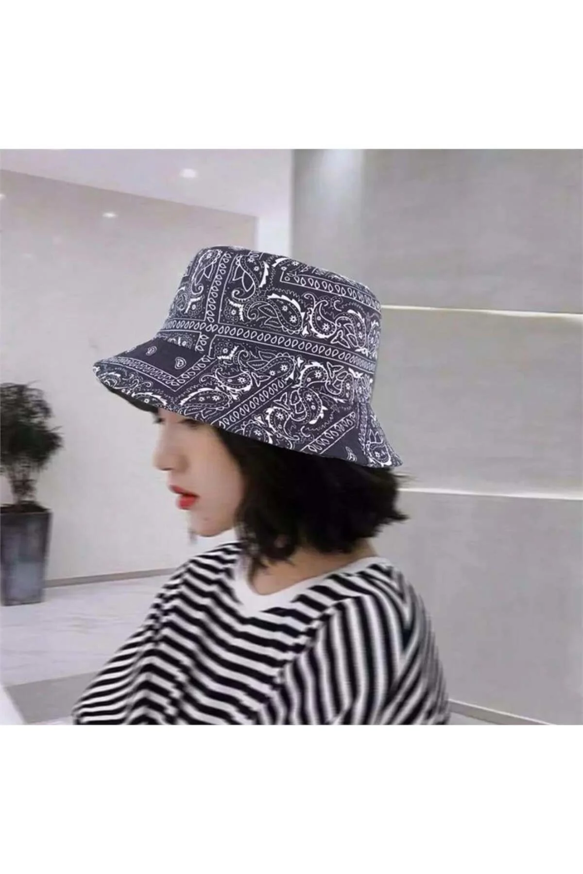 Damla Desenli Bucket Şapka
