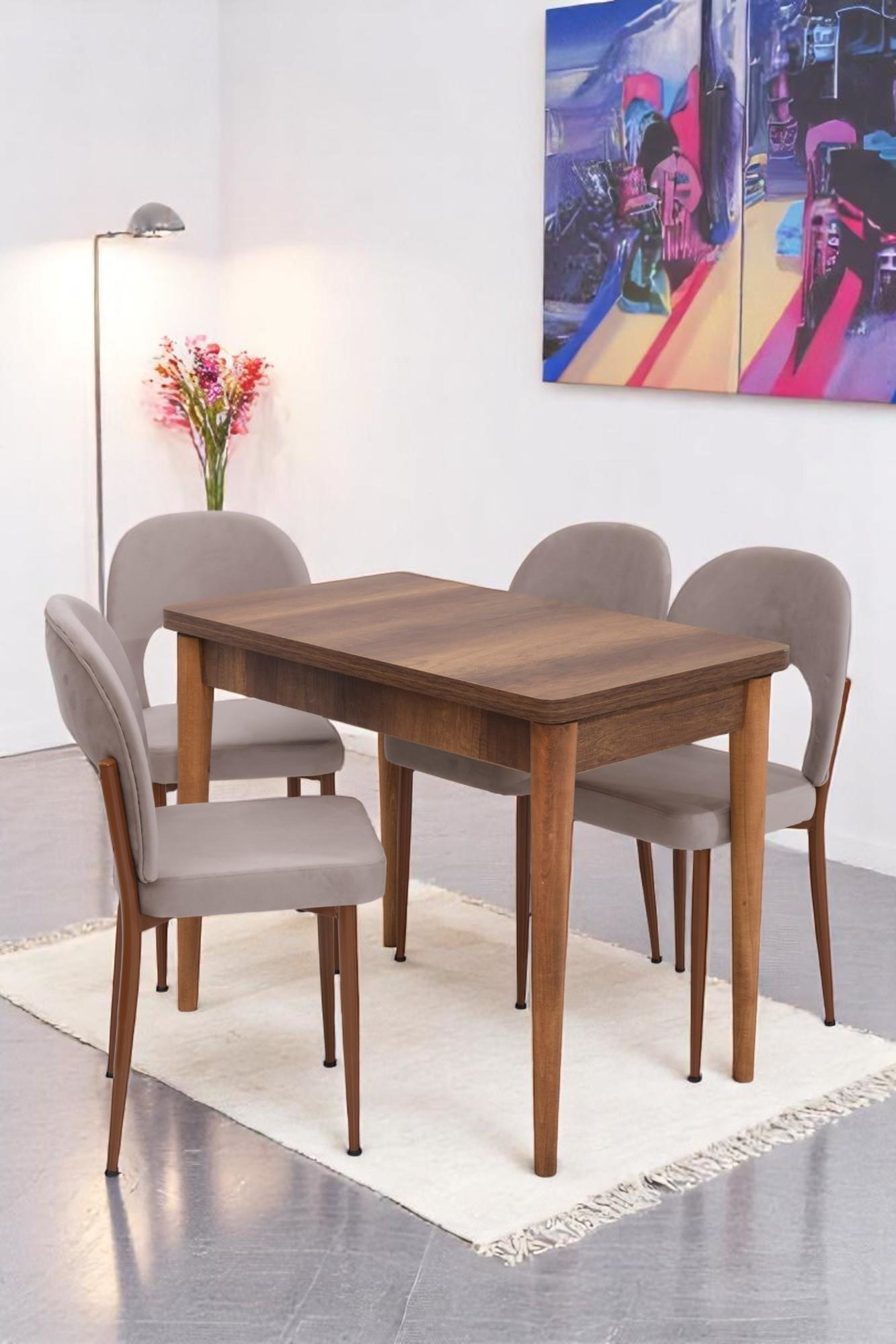 Erezogullari Mobilya Damla Hilal Mdf Mutfak Masa Sandalye Takimi 60X100cm