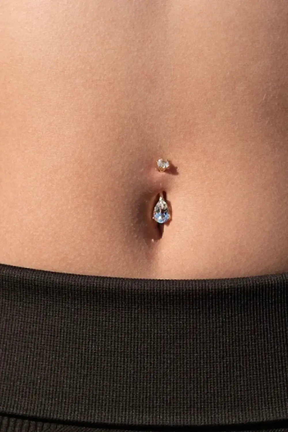 Doa Damla Taşlı Zirkon Göbek Piercing 316L Cerrahi Çelik