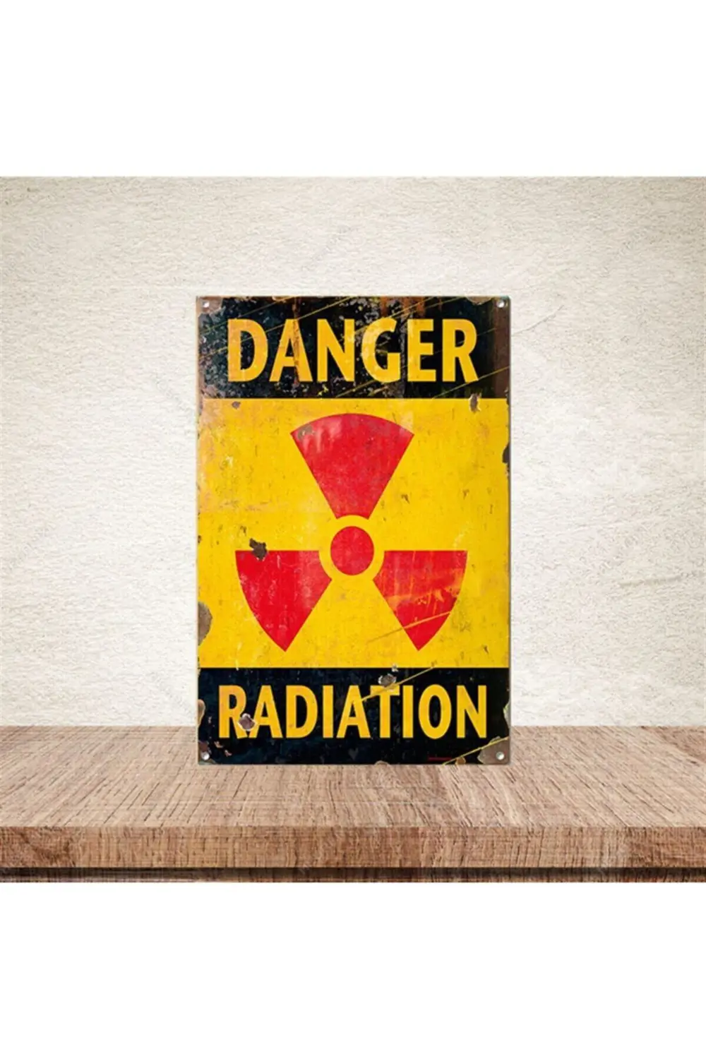 Danger Radiation 20-30 cm Retro Ahşap Poster