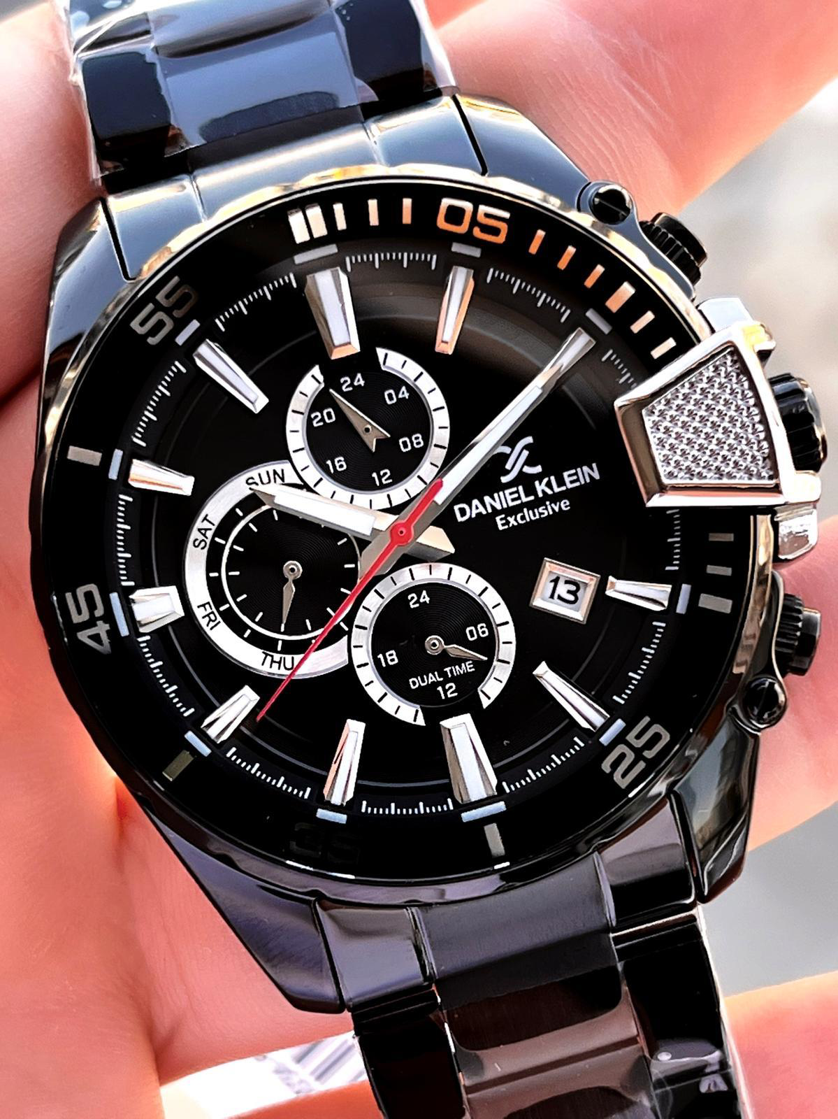 Daniel Klein Çelik Kordon Kronometreli Kadran Tasarımı 5 Atm Suya